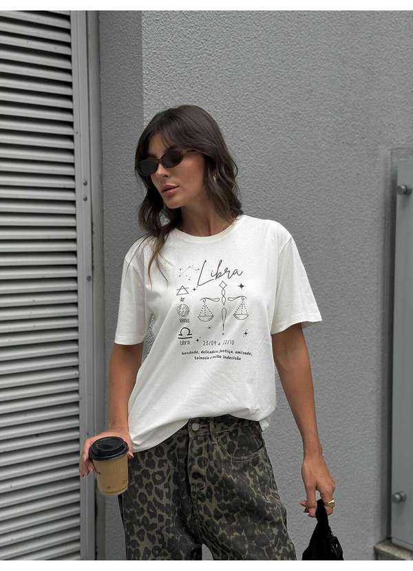 Cianitas - Camiseta Feminina Off Signo Libra - Off