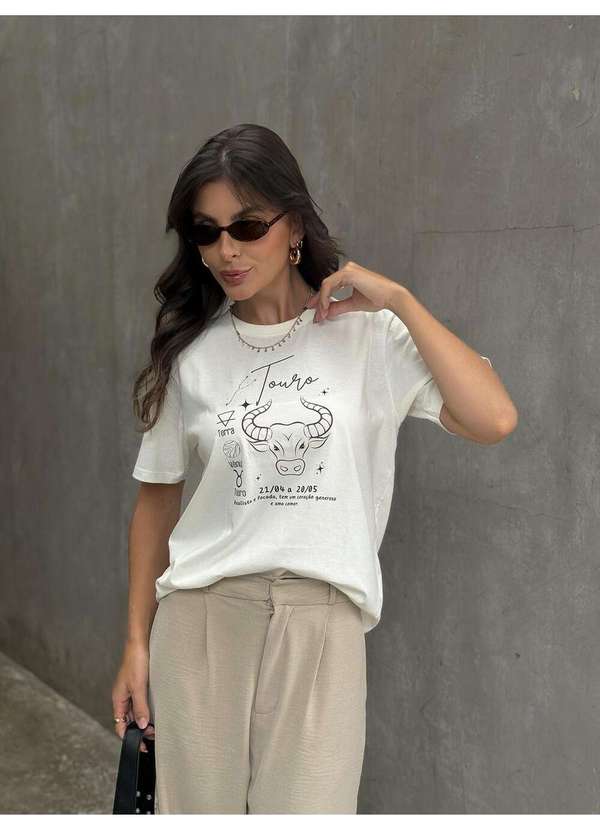 Cianitas - Camiseta Feminina Off Signo Touro - Off