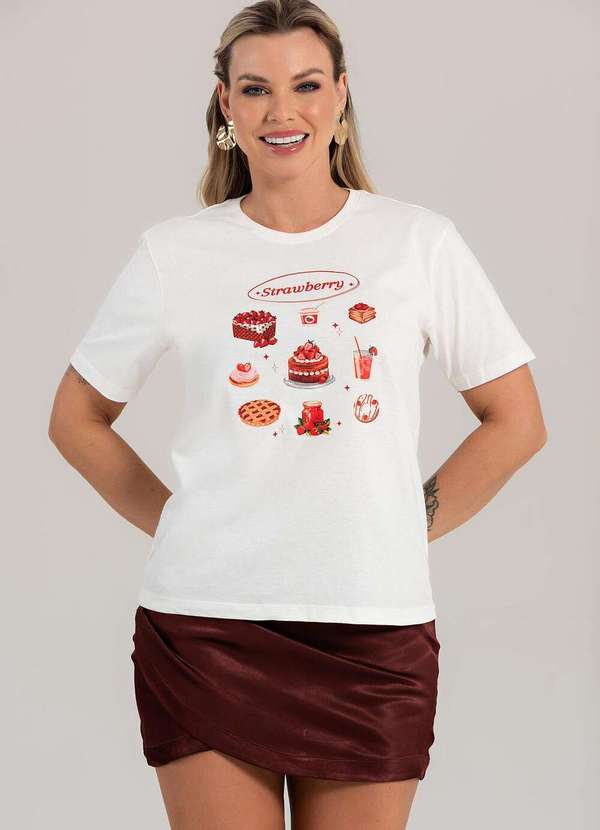 Cianitas - Camiseta Feminina Off Strawberry - Off 3