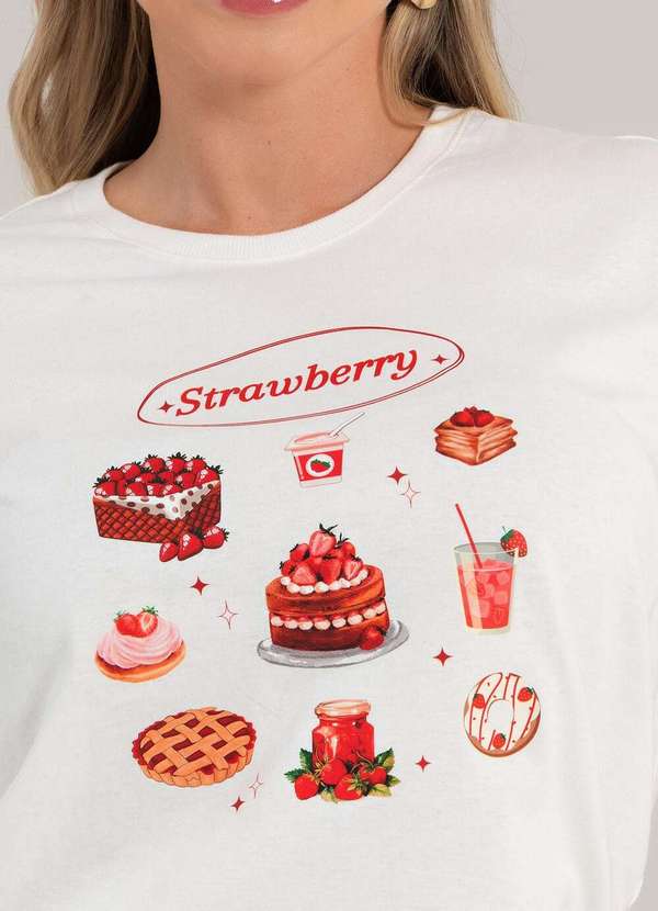 Cianitas - Camiseta Feminina Off Strawberry - Off 4