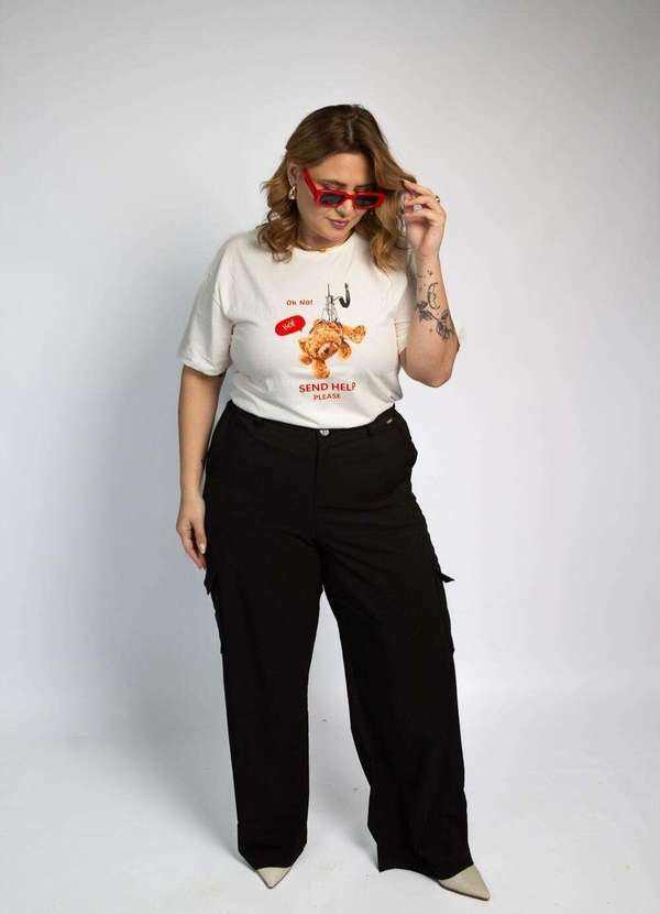 Cianitas - Camiseta Feminina Off Urso Help - Off 3