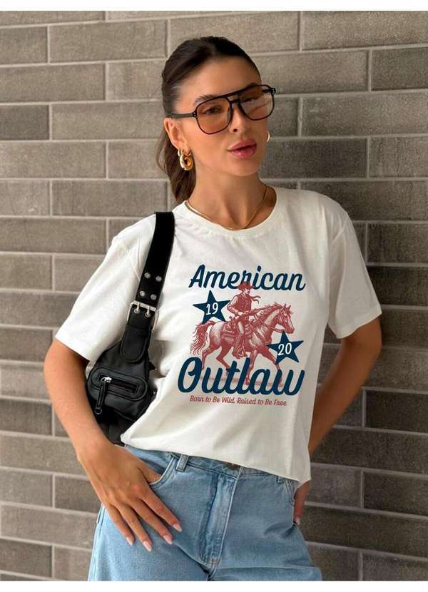 Cianitas - Camiseta Feminina Off White American - Off 2