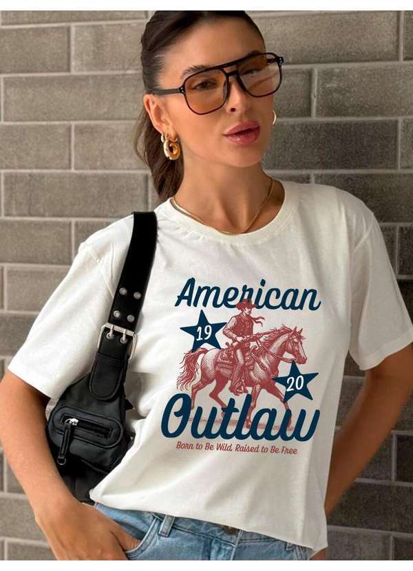 Cianitas - Camiseta Feminina Off White American - Off 3