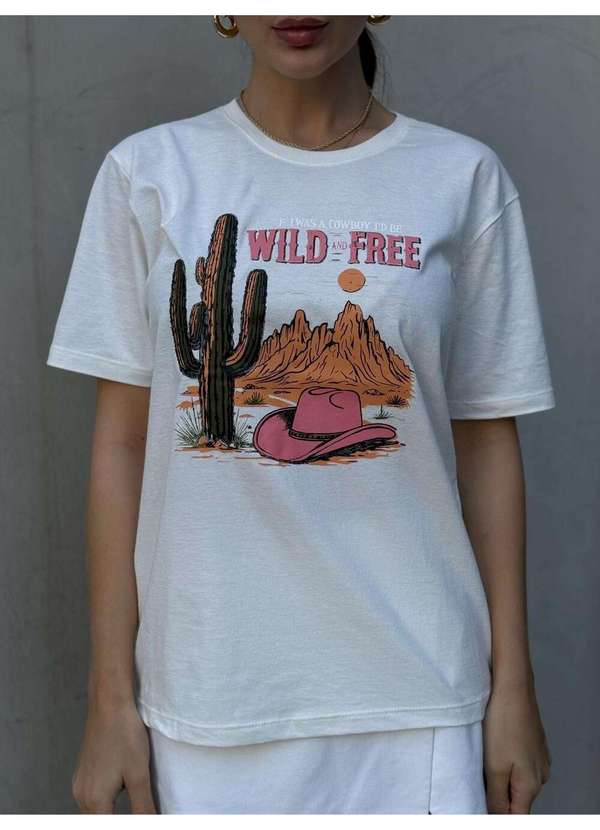 Cianitas - Camiseta Feminina Off Wild And Free - Off 3