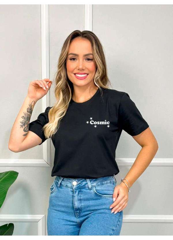 Cianitas - Camiseta Feminina Preta Cosmic - Preto