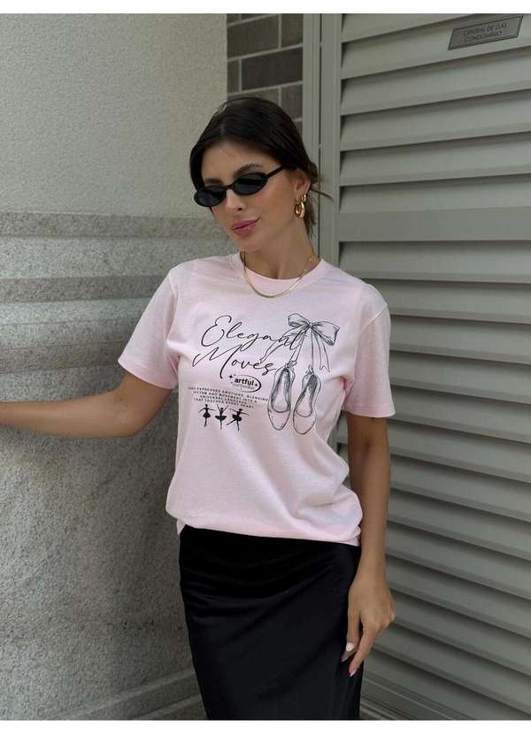 Cianitas - Camiseta Feminina Rosa Bebe Balé Elegant - Rosa