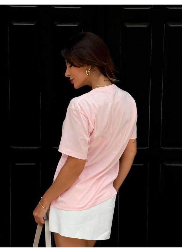 Cianitas - Camiseta Feminina Rosa Bebê Onça Girl Power - Rosa 4