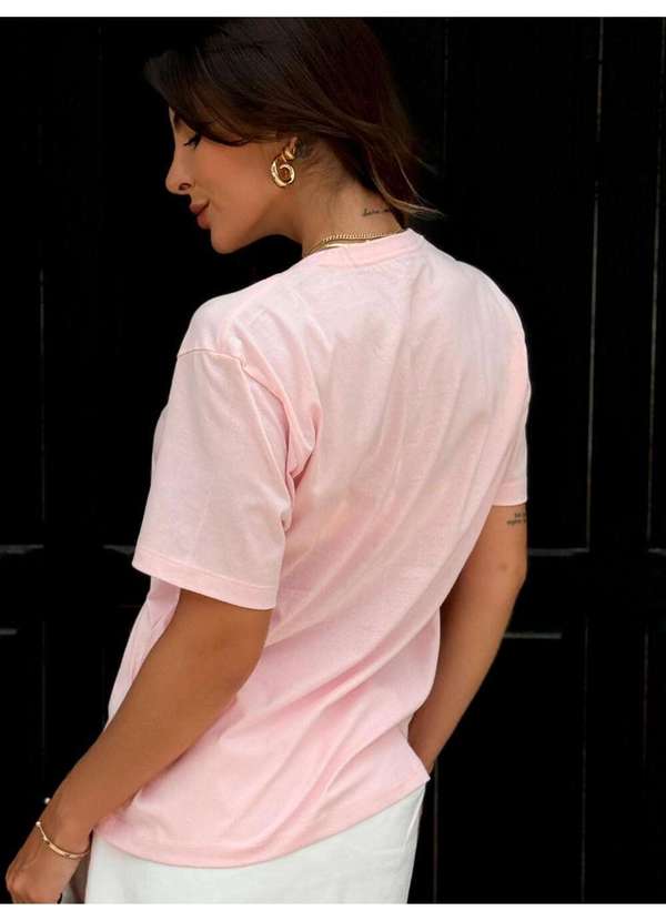 Cianitas - Camiseta Feminina Rosa Bebê Onça Girl Power - Rosa 5