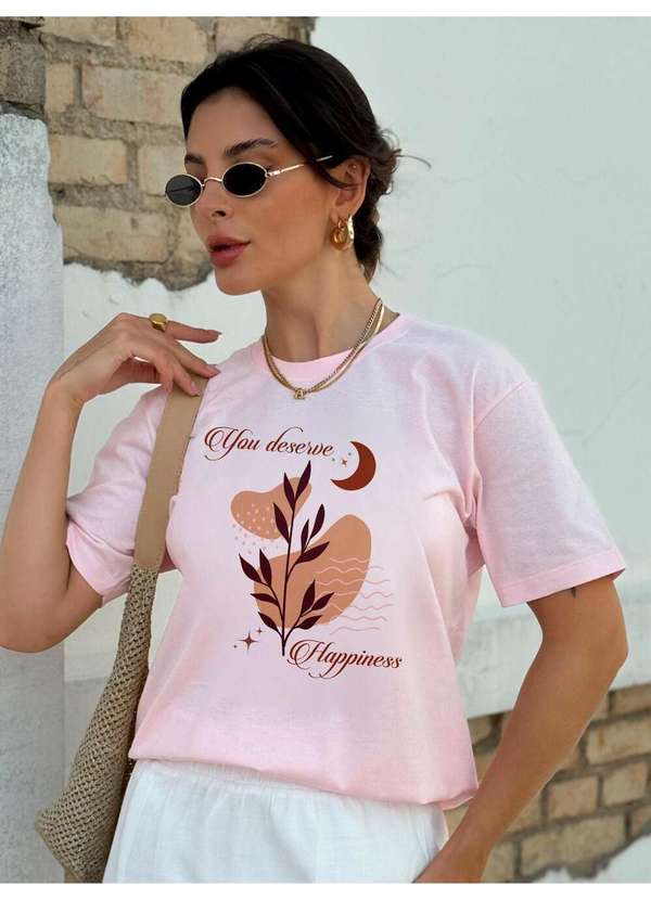 Cianitas - Camiseta Feminina Rosa Bebê You Deserve - Rosa