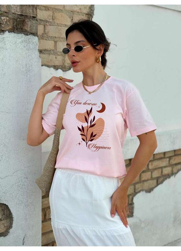 Cianitas - Camiseta Feminina Rosa Bebê You Deserve - Rosa 2
