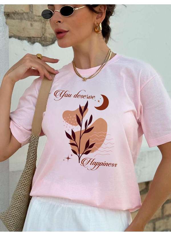 Cianitas - Camiseta Feminina Rosa Bebê You Deserve - Rosa 3