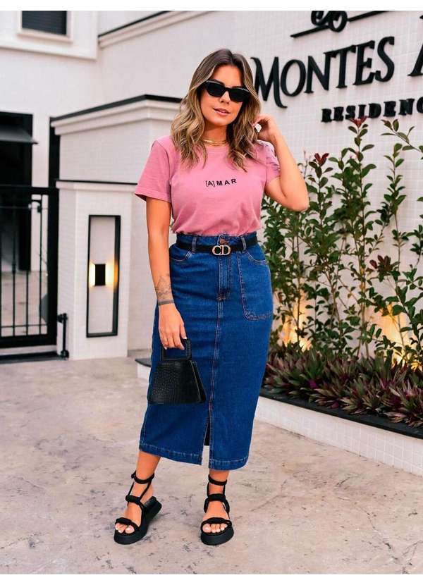 Cianitas - Camiseta Feminina Rosa Envelhecido Amar - Off 2