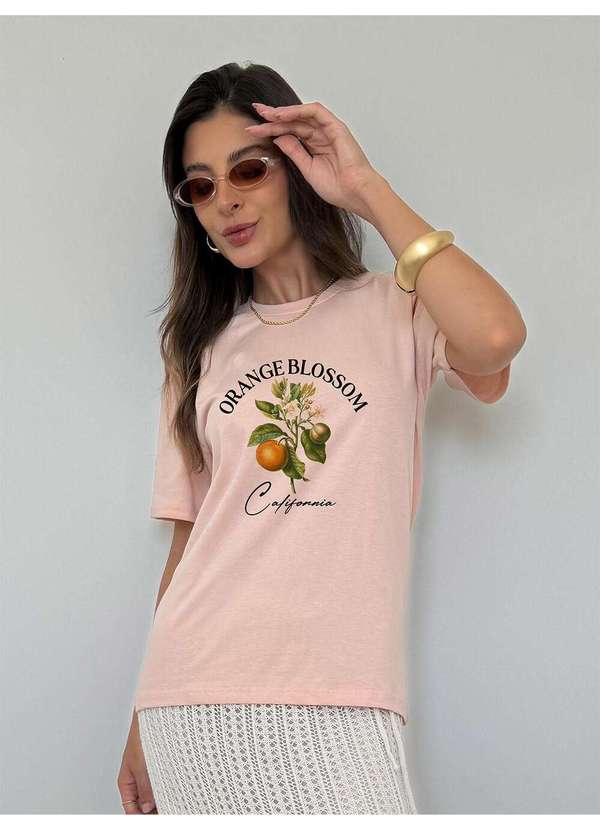 Cianitas - Camiseta Feminina Salmão Orange Blossom - Salmão