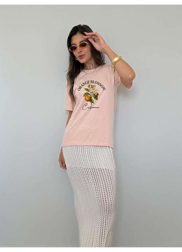 Cianitas - Camiseta Feminina Salmão Orange Blossom - Salmão 2