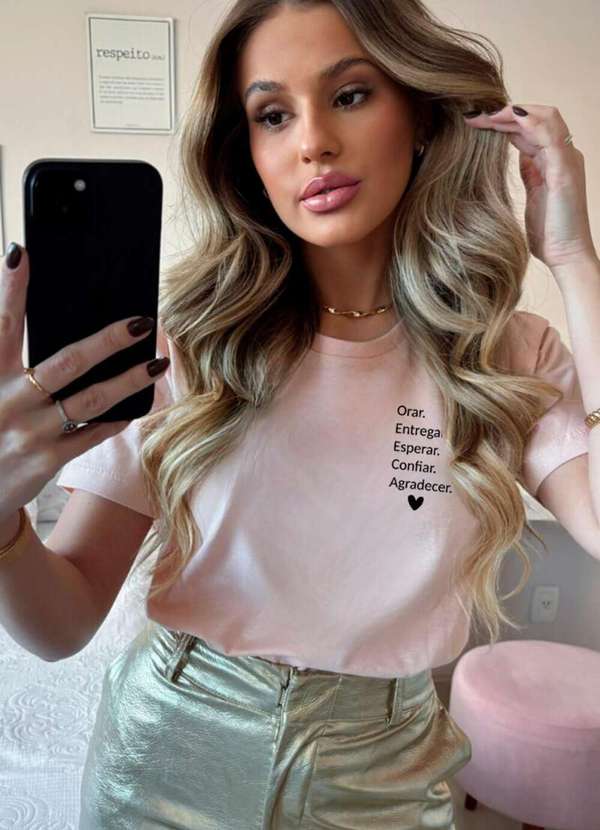 Cianitas - Camiseta Feminina Salmão Orar - Salmão 2