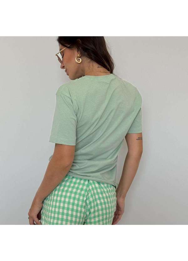 Cianitas - Camiseta Feminina Verde Folha Lisa - Verde 3