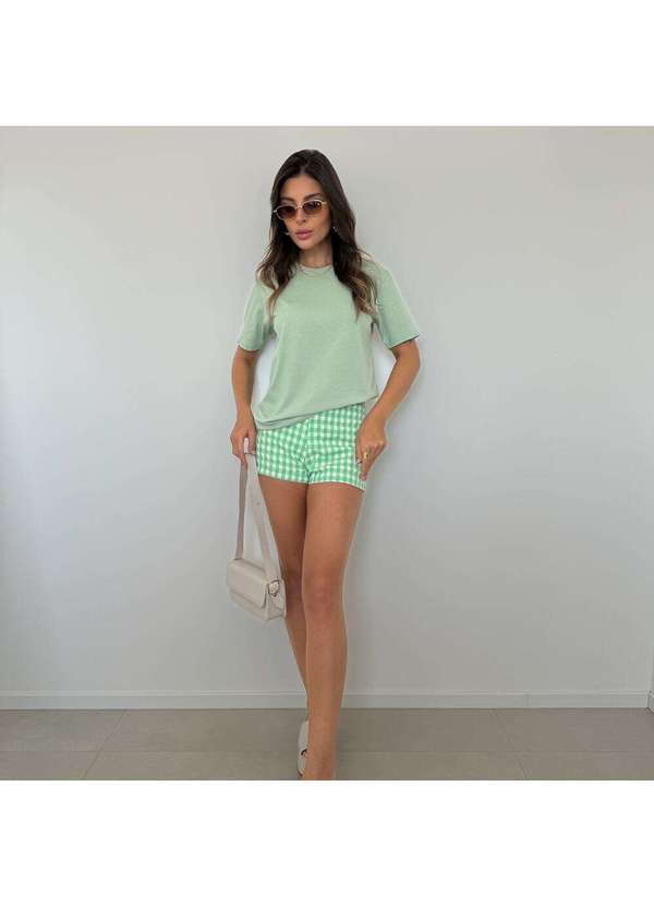 Cianitas - Camiseta Feminina Verde Folha Lisa - Verde 4