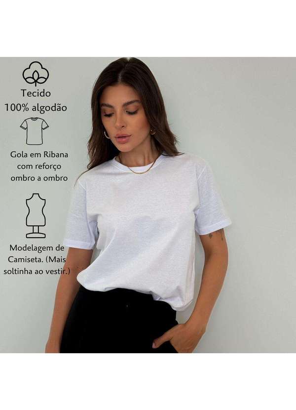 Cianitas - Kit Tres Camisetas Femininas Lisas Branca - Branco 5