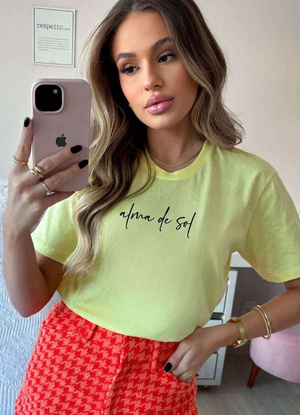 Cianitas - Camiseta Feminina Amarela Alma de Sol - Amarelo 2