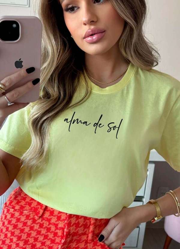 Cianitas - Camiseta Feminina Amarela Alma de Sol - Amarelo 3