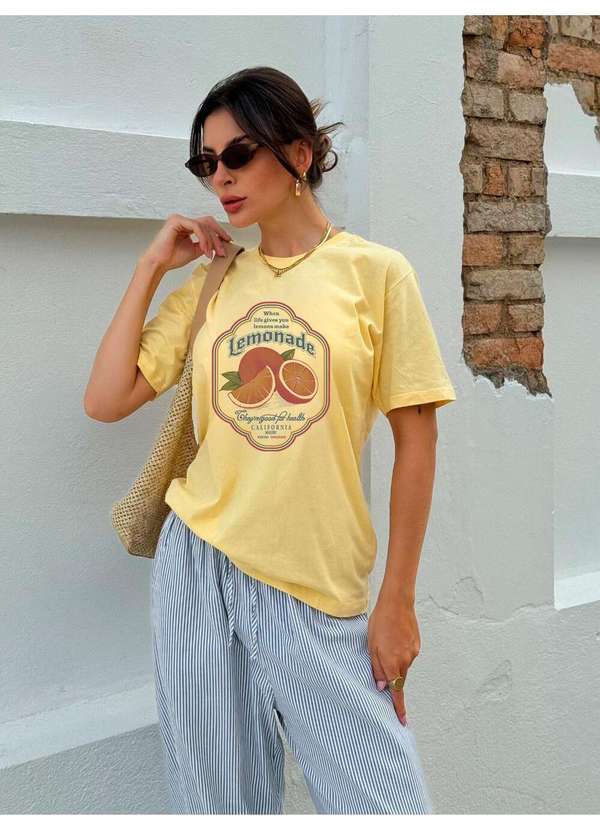 Cianitas - Camiseta Feminina Amarelo Lemonade - Amarelo