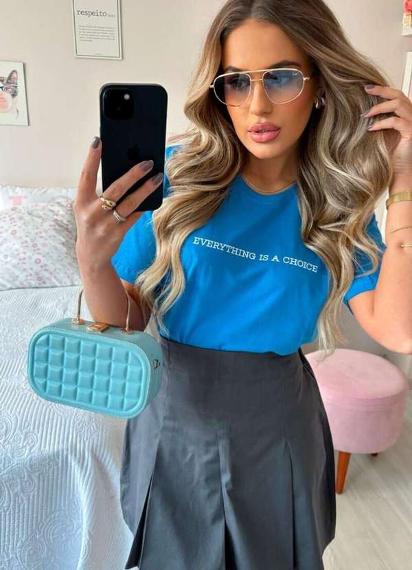 Cianitas - Camiseta Feminina Azul Royal Everything Is a Choice - Azul 3