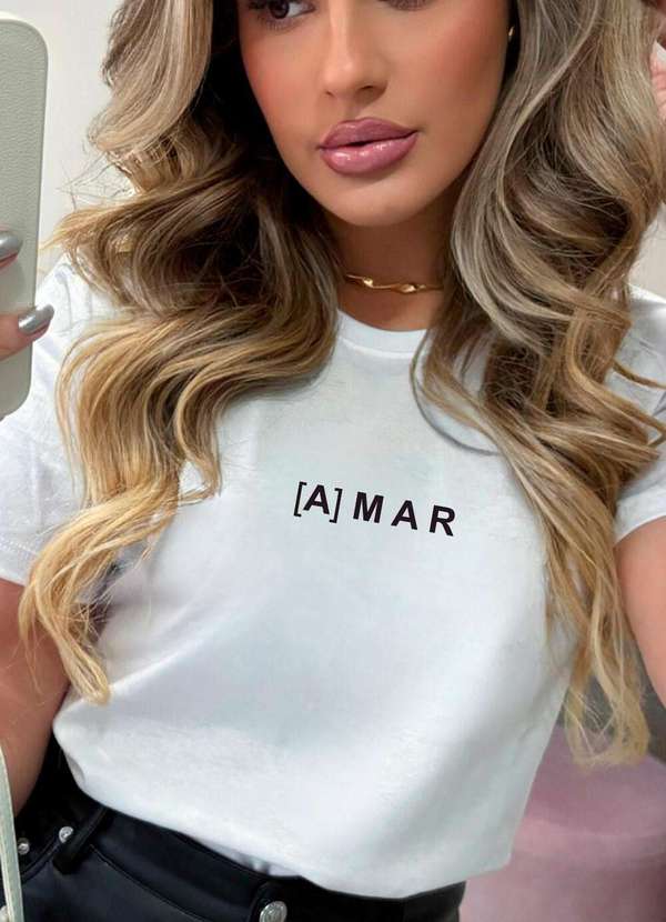 Cianitas - Camiseta Feminina Branca Amar - Branca 3