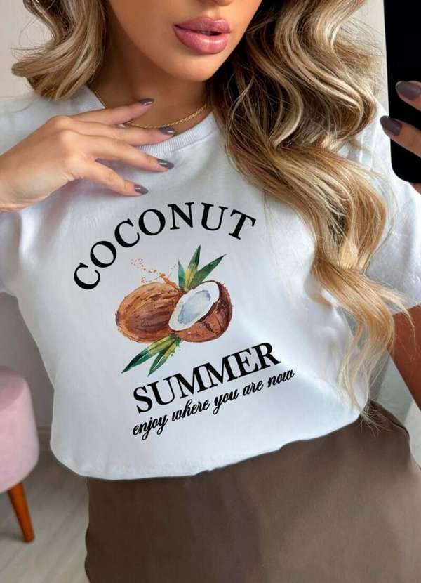 Cianitas - Camiseta Feminina Branca Coconut - Branco 3