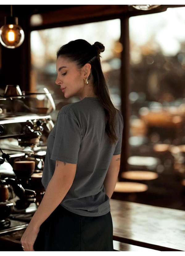 Cianitas - Camiseta Feminina Chumbo Sicilian Lemon - Chumbo 3