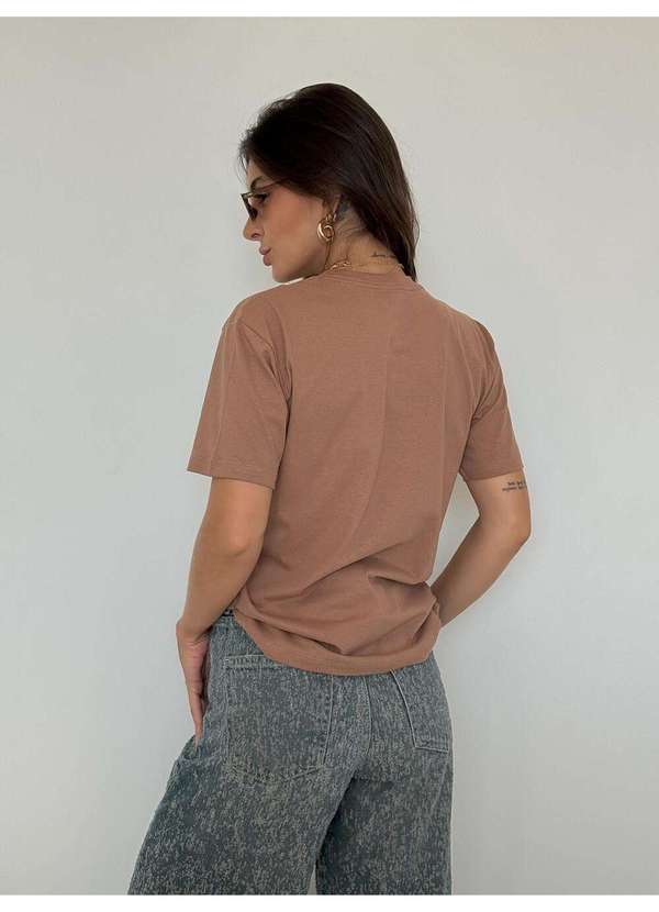 Cianitas - Camiseta Feminina Marrom Claro Honey - Marrom 4