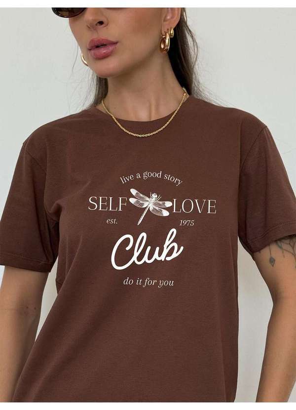 Cianitas - Camiseta Feminina Marrom Escuro Libélula - Marrom 3