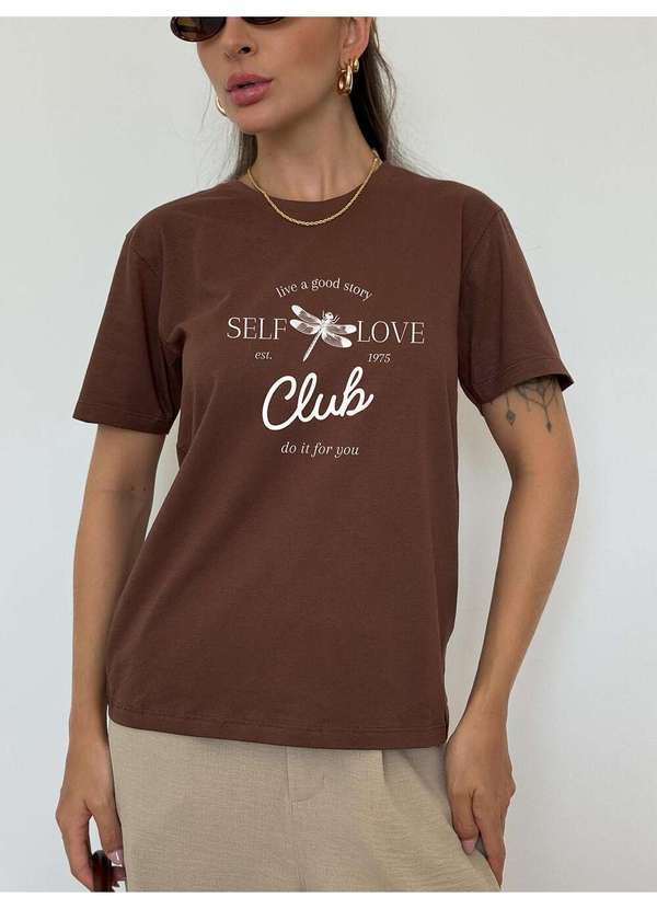 Cianitas - Camiseta Feminina Marrom Escuro Libélula - Marrom 2