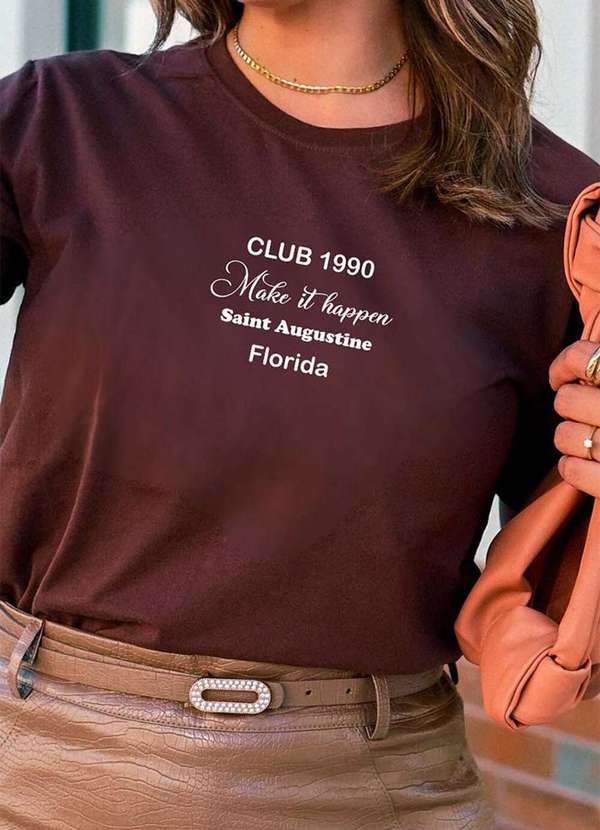 Cianitas - Camiseta Feminina Marrom Escuro Saint Augustine - Marrom