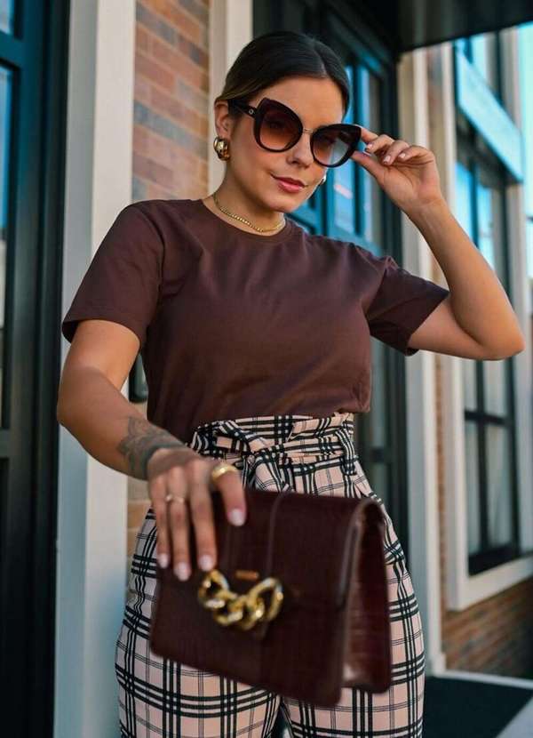 Cianitas - Camiseta Feminina Marrom Escuro Tennis - Marrom 4