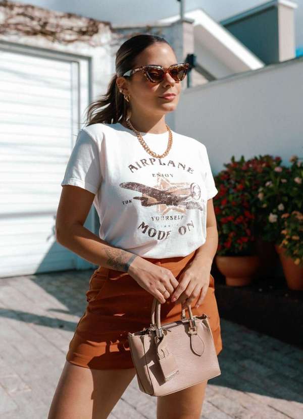 Cianitas - Camiseta Feminina Off Airplane - Off