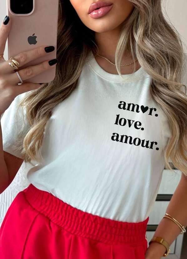 Cianitas - Camiseta Feminina Off Amor Love Amour - Off 3