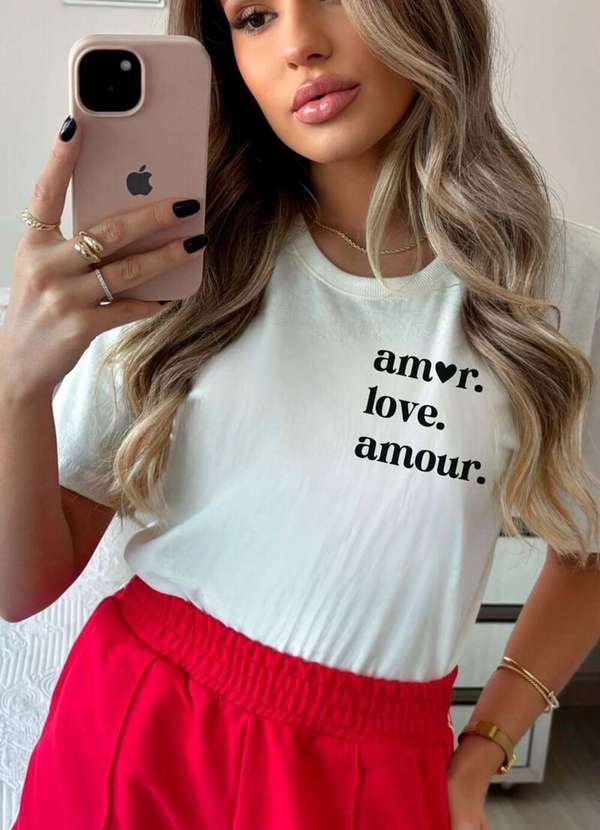 Cianitas - Camiseta Feminina Off Amor Love Amour - Off 4