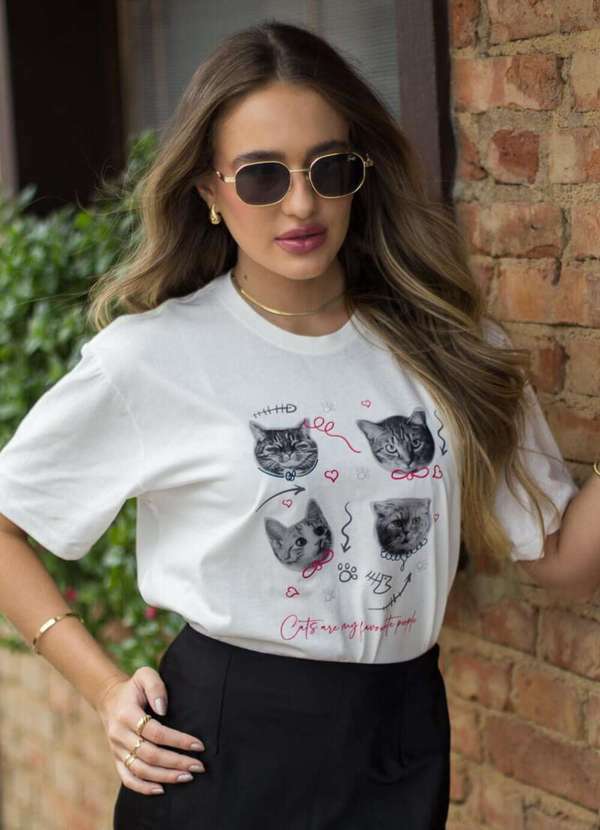 Cianitas - Camiseta Feminina Off Cats Are My Favorite - Off 4