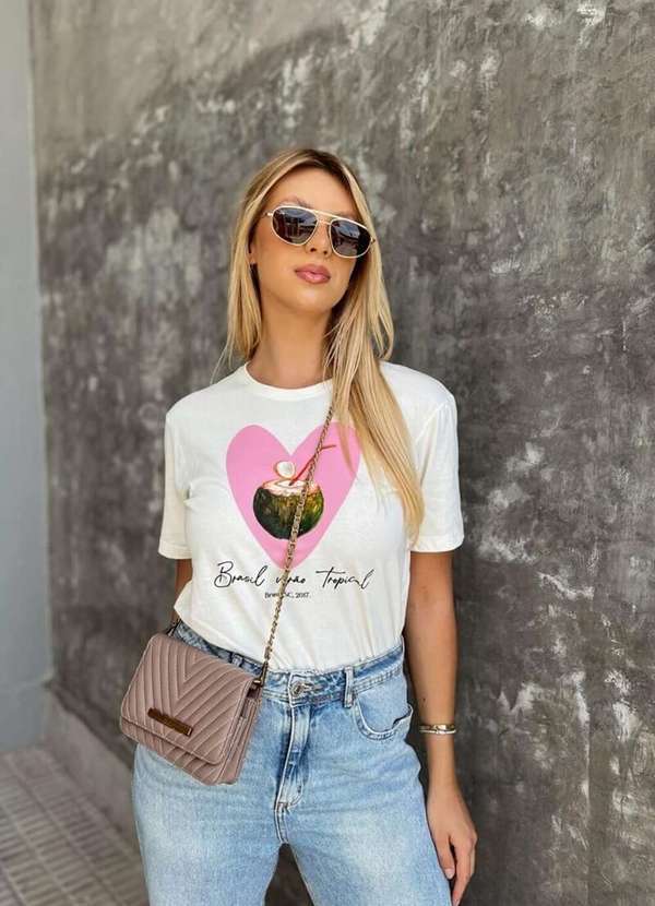 Cianitas - Camiseta Feminina Off Coco Brasil - Off