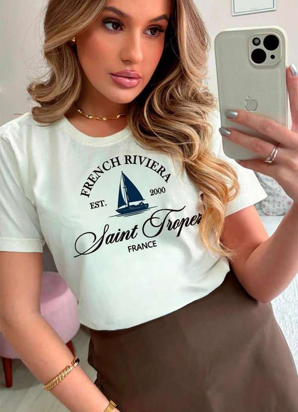 Cianitas - Camiseta Feminina Off French Riviera - Off
