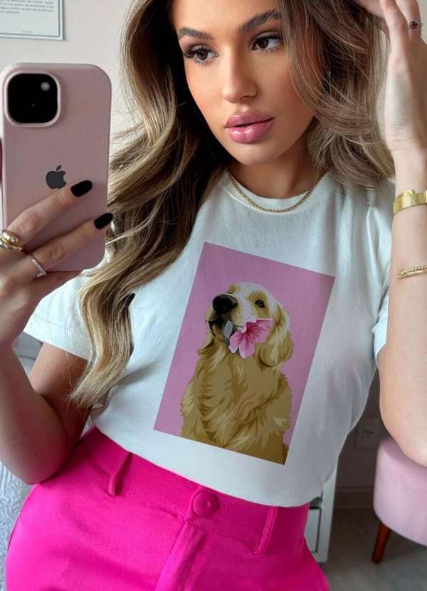 Cianitas - Camiseta Feminina Off Golden - Off 2