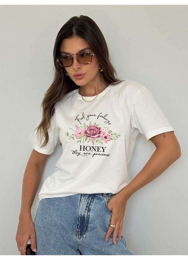 Cianitas - Camiseta Feminina Off Honey - Off