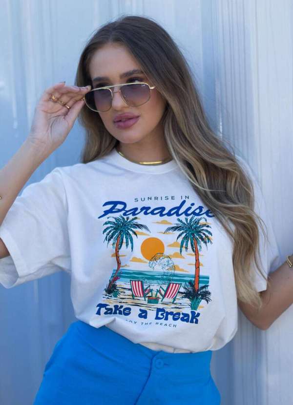 Cianitas - Camiseta Feminina Off Paradise - Off 2