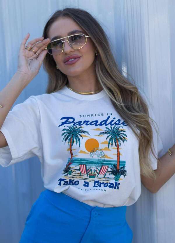 Cianitas - Camiseta Feminina Off Paradise - Off 3
