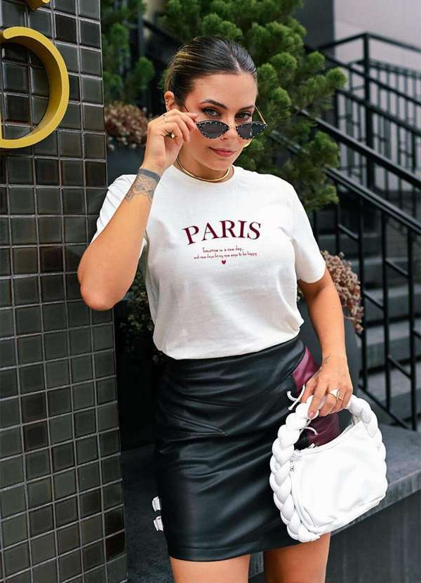 Cianitas - Camiseta Feminina Off Paris - Off