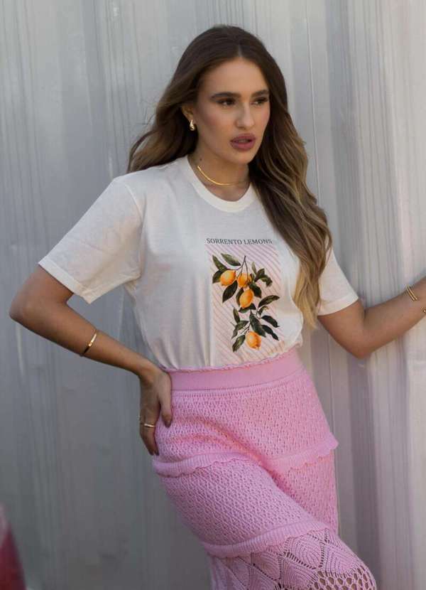 Cianitas - Camiseta Feminina Off Sorrento Lemons - Off