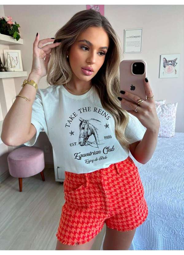 Cianitas - Camiseta Feminina Off Take The Rains - Bege