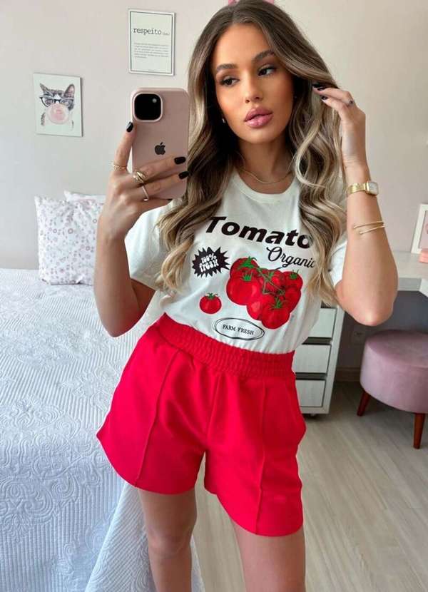 Cianitas - Camiseta Feminina Off Tomato - Off