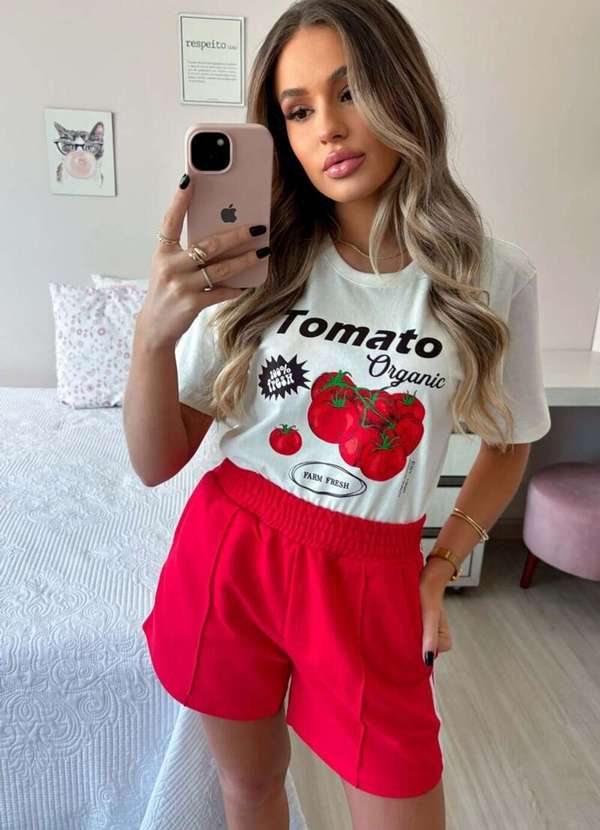 Cianitas - Camiseta Feminina Off Tomato - Off 2