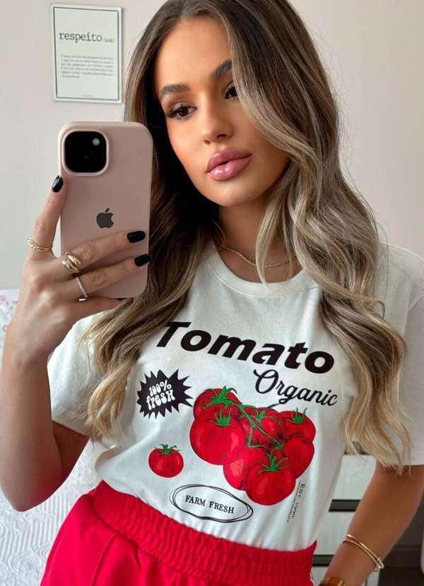 Cianitas - Camiseta Feminina Off Tomato - Off 3